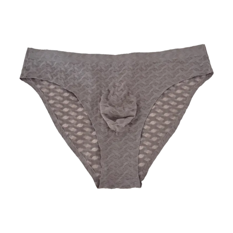 Panties Mesh Thin Men's Underwear Transparent Low Waist Ice Silk Underpants Bubble U Convex Pouch Men Triangle Briefs Male