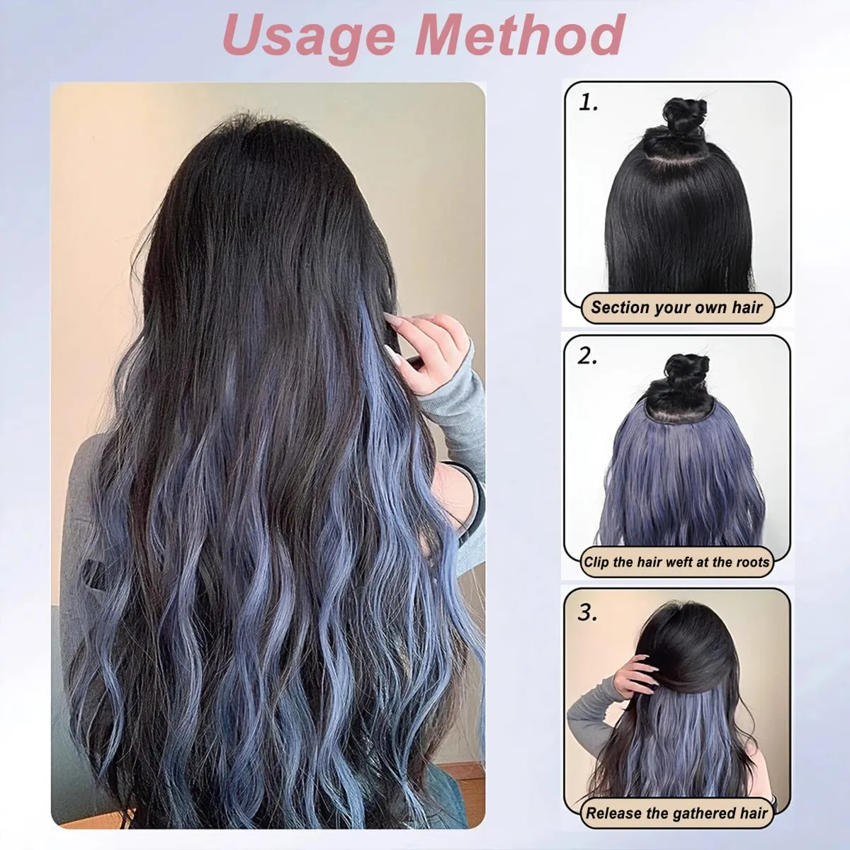 Synthetic Wavy/Straight Wigs Clip in Hair Extensions 20inches/24inches Clip On Hair Extensions for Women Hair Accessories