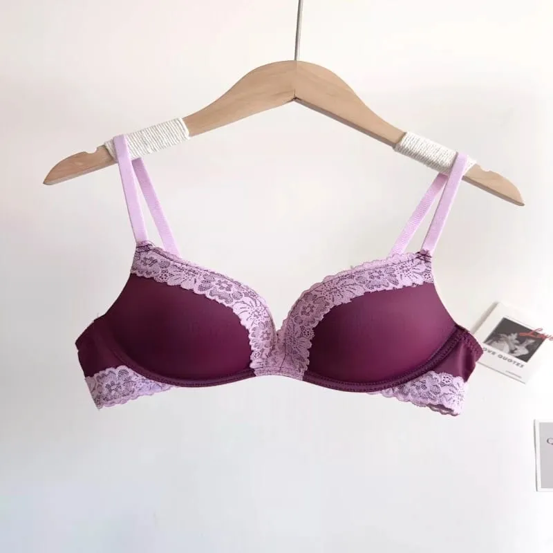 Conjunto de Lingerie Leopardo Sexy Para Mulheres Sem Aro Sem Costura Push Up Renda Encantadora Confortável Diário
