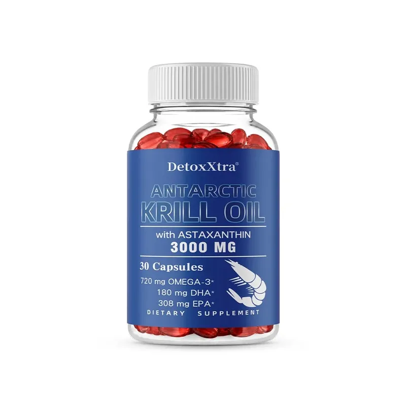 Antarctic Krill Oil 3000mg Capsules Omega-3 EPA DHA Astaxanthin & Phospholipids Antioxidant Heart Brain Joint & Eye Support
