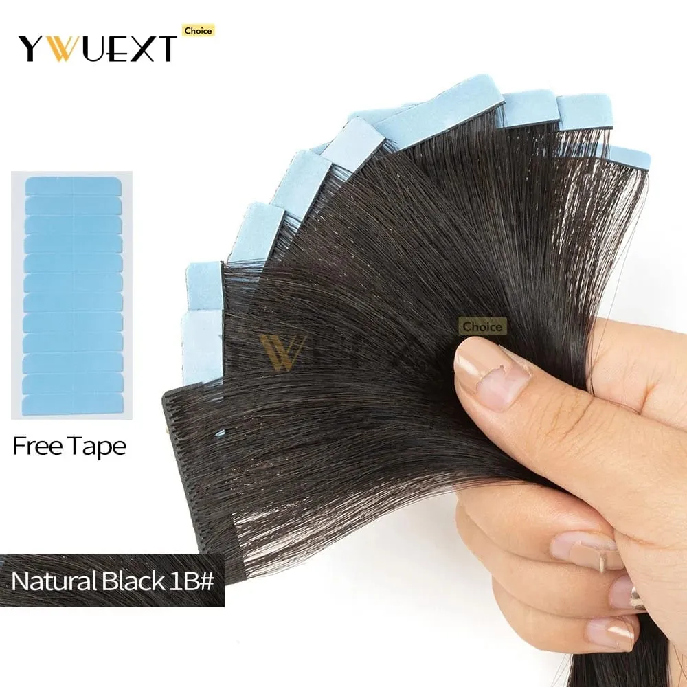 Invisible Tape in Human Hair Extensions PU Skin Weft Hair 12-20 inches Natural Straight Seamless Tape Human Hair 10pcs/pack