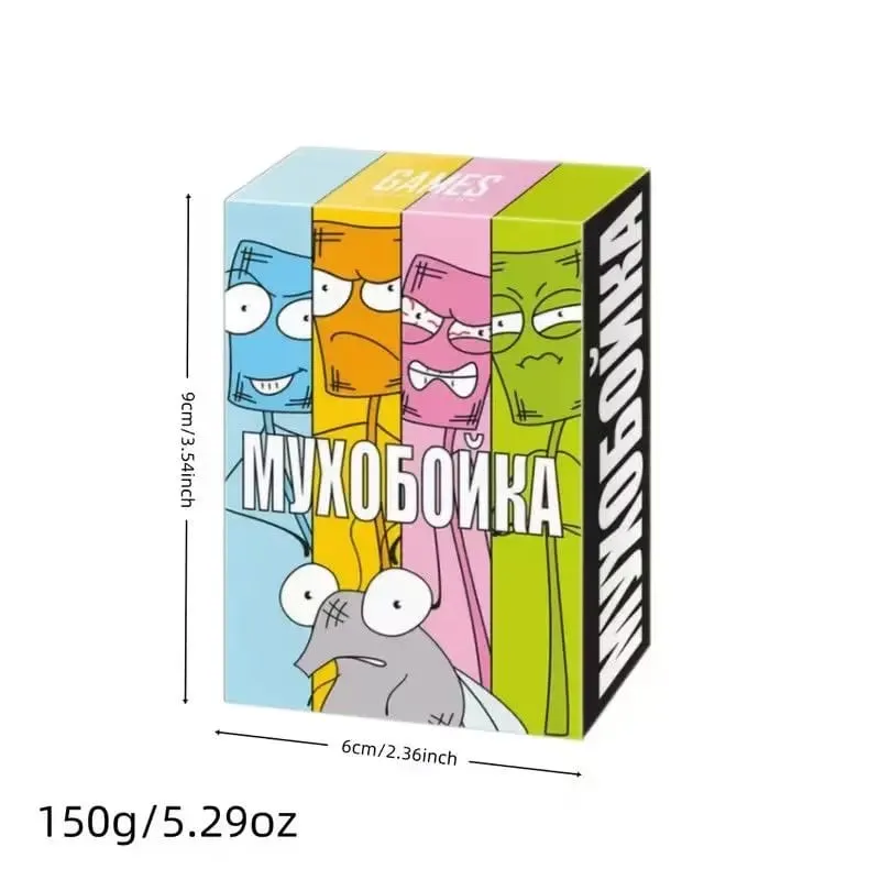 Russian Version Hilarious Fly Swatter Card Game Fun Fast-Paced Reaction Board Game for 2-6 Players Family Party Entertainment