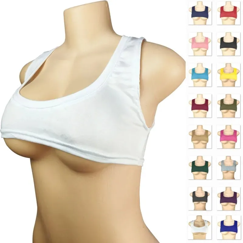 Y2k Europese en Amerikaanse ultrakorte mouwloze vest met lage ronde hals, T-shirt met sexy borstomhulsel en zichtbaar navelvest