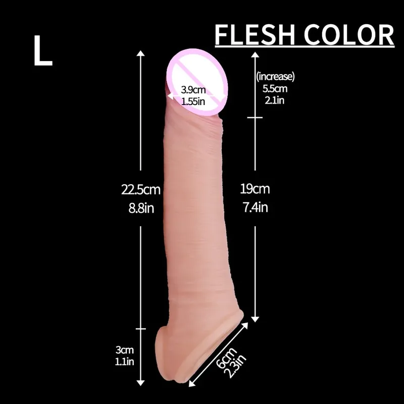 Sleeve for Erection Penis Training Sexy Adult Man Silicone Penis Sleeve Cock Ring Extender Male Sex Toy Dildo Cock