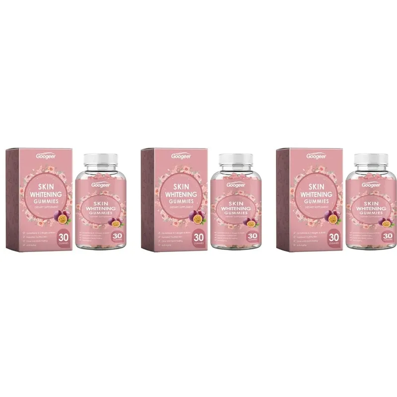 Googeer Vitamin C Skin Whitening Gummies with Glutathione Collagen Biotin for Brightening Antioxidant Support 30 Gummies