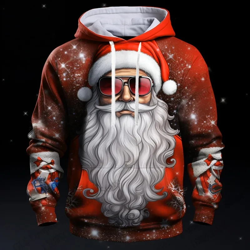Christmas Mens Santa Claus 3d Print Hoodies Men Women Fashion Sports Outdoor Hoodie Sweatshit Unisex Coat Men Clothing Oversized
