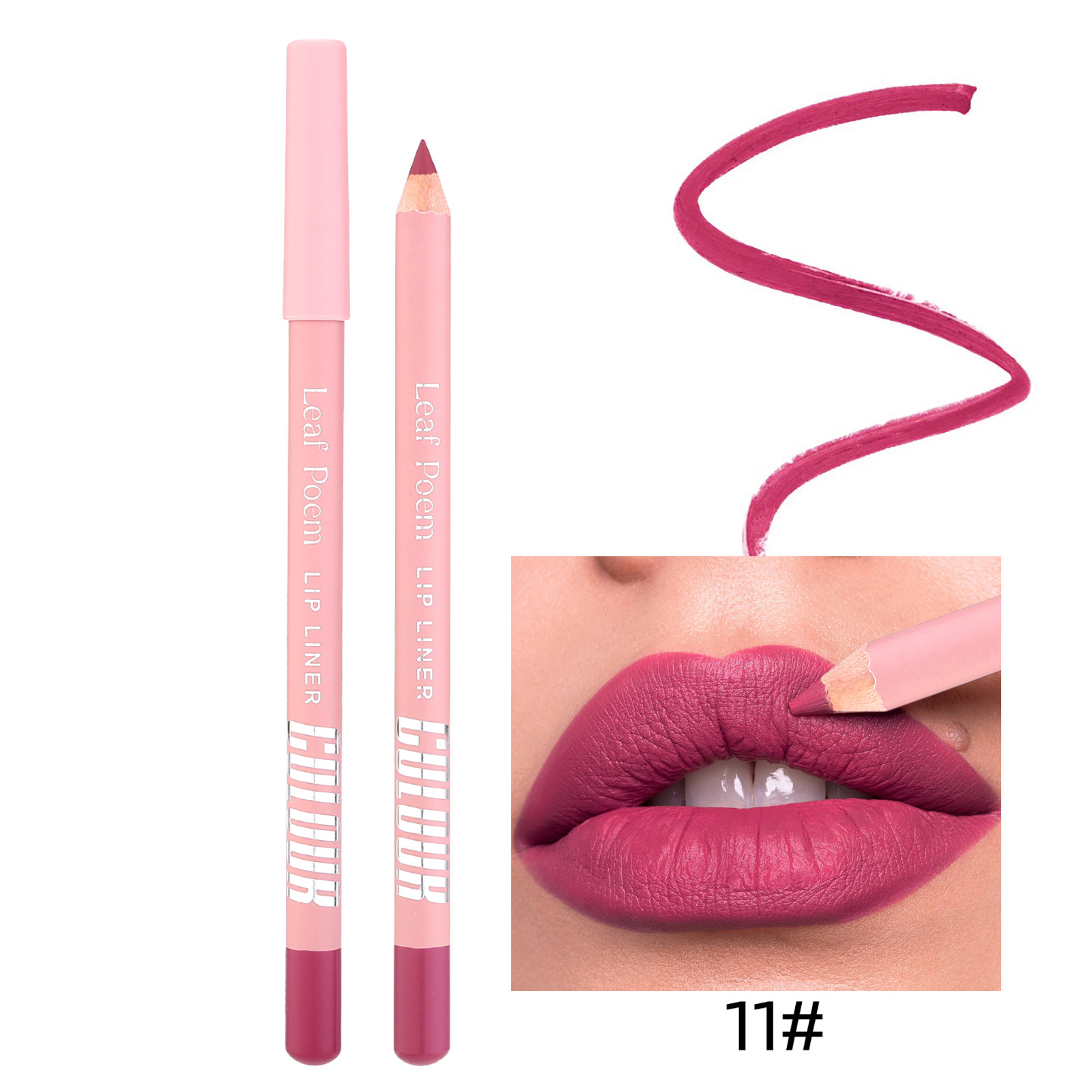 8 farver Vandtæt Lip Liner Pencil Langvarig Sexet Mørkerød Pink Mat Læbestift Blyant Naturlig Lipliner Pen Rød konturfarve