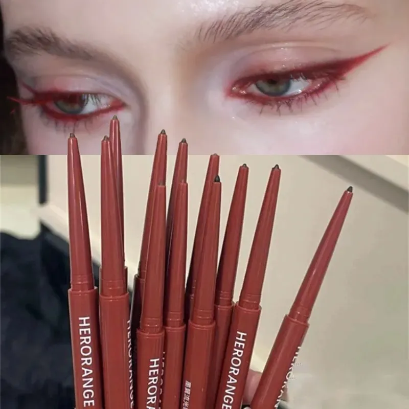 12 Colors Eyeliner Pencil Wine Red Waterproof Lasting Matte Brown Eyeshadow Contour Stick High Pigment Lying Silkworm Eye Makeup