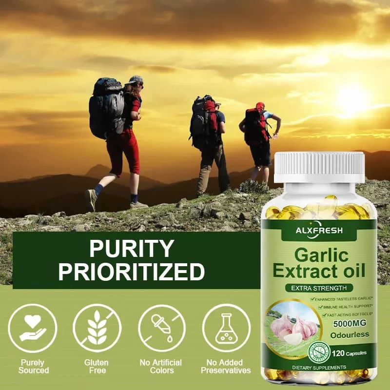 Garlic Extracts Capsules for Cardiovascular Health Improve Antioxidant Anti-inflammatory and Digestive System Enhance Immunity