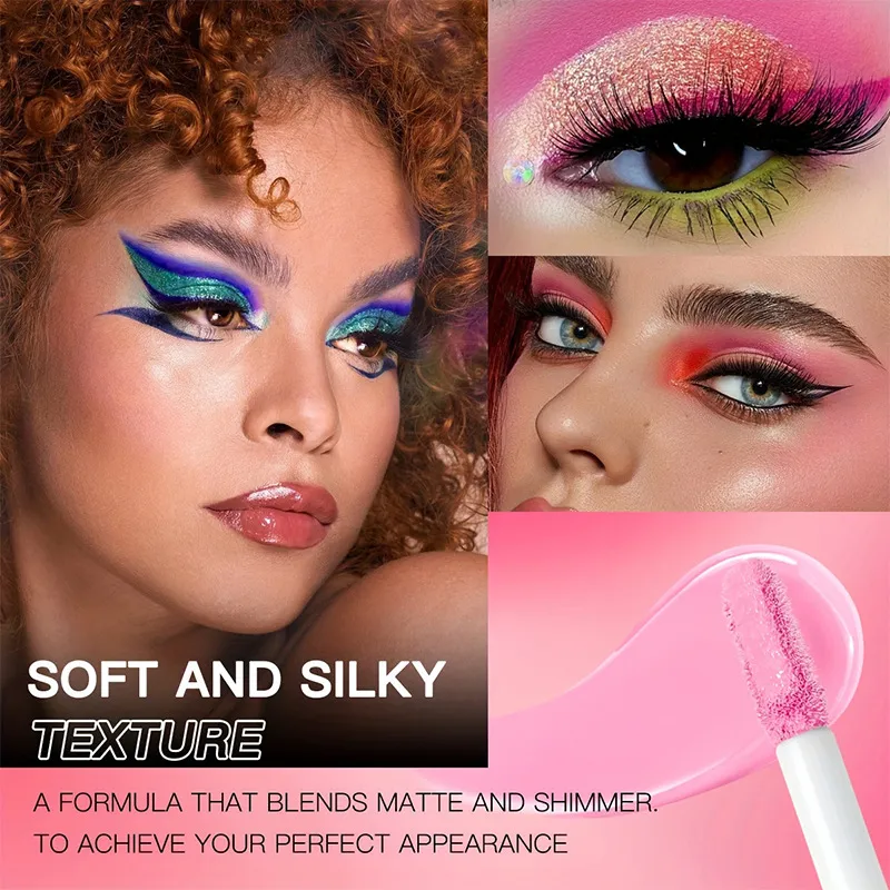 6 Color Waterproof and Sweat Proof Long Lasting Easy To Color Matte Eye Shadow Blue Highlight Natural Liquid Eye Shadow Makeup