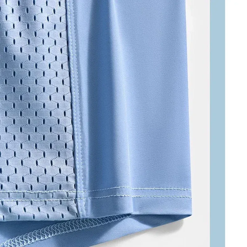 Boxer en soie glacée pour hommes, 1 pièce, slip frais, doux et confortable, sous-vêtements contrastés, maille respirante, confortable, extensible