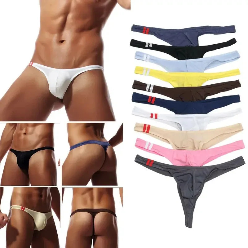 Men's Thongs G String Sexy Gay Sissy Underwear Briefs Man Jockstrap T Back Underpants Penis Pouch Breathable Panties