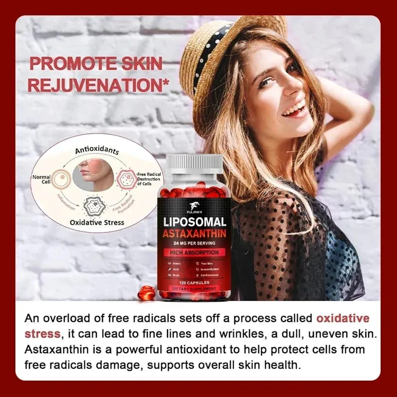 Buy 2 Get 2 Free! Premium Natural Astaxanthin 24mg Capsules - World's Strongest Antioxidant for Skin Eyes & Immune Support