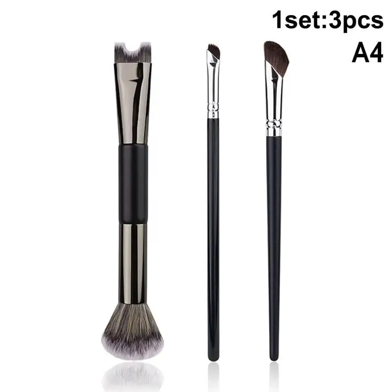 U-Shaped Dual Head Makeup Brush Nose Contour Brushes Set Eyeshadow Contour Face Brush For Precise Nose Sculpting Makeup Tools
