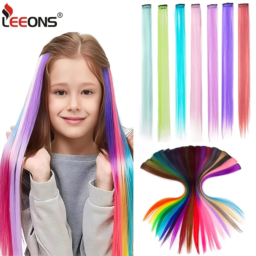 Thẳng Màu Phần Tóc Làm Tóc Kẹp Nổi Bật Cầu Vồng Tóc Hồng Xanh Tím Tổng Hợp Trên Kẹp Dành Cho Nữ Bé Gái