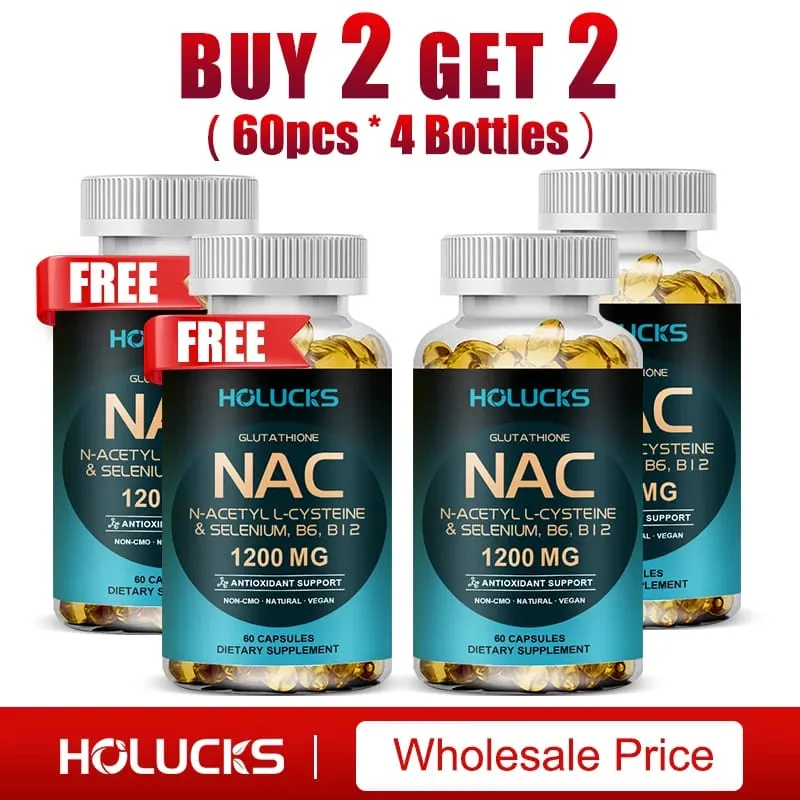 NAC Glutathione Food Supplement Detox & Antioxidant Anti-Aging for Liver Health Immune Support Skin Care Hair Nails