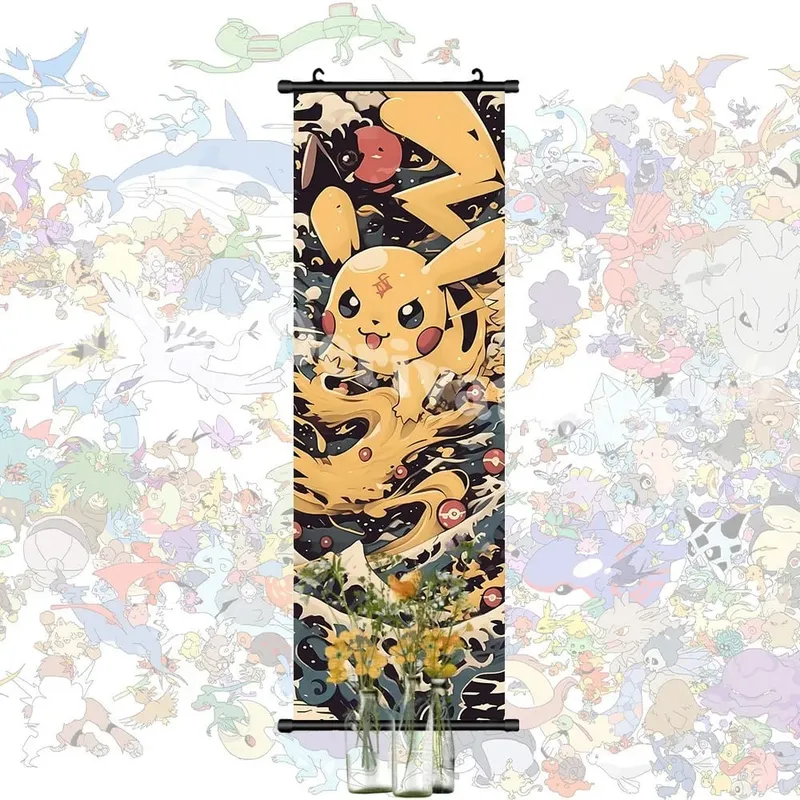 Έντυπη αφίσα Anime Έργα τέχνης τοίχου Gengar Εικόνες Charizard Ζωγραφική Καμβάς Pikachu Κρεμαστά ειλητάρια Διακόσμηση δωματίου στο σπίτι