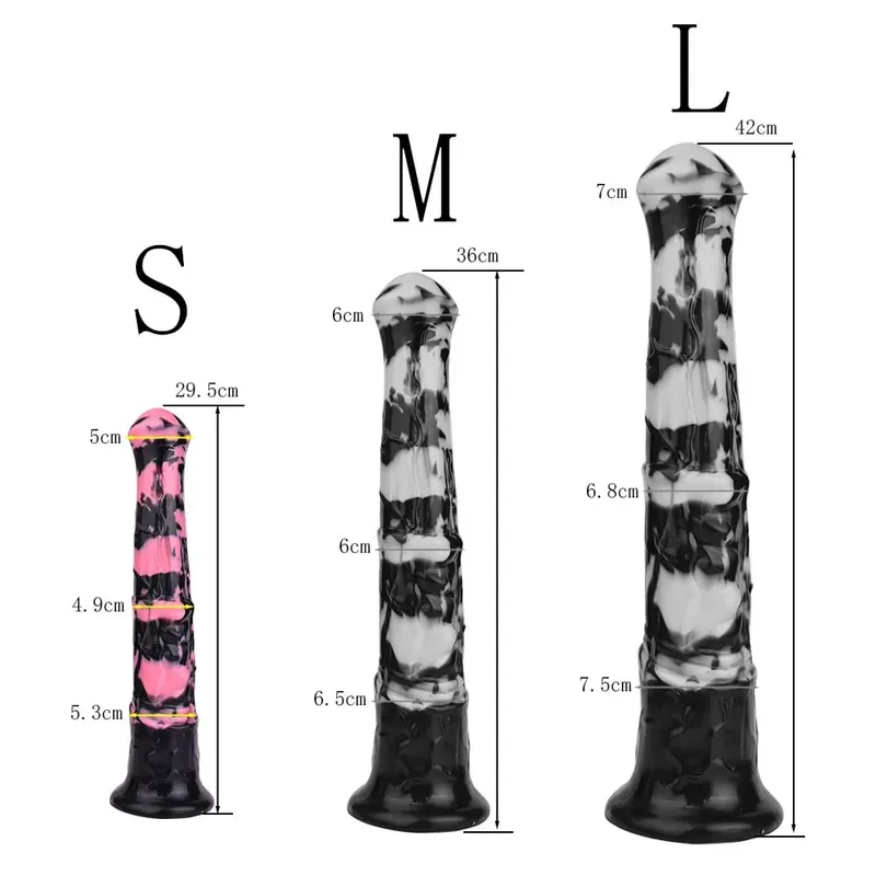 3 size S M L Colorful Large Long Silicone Fantasy Horse Dildo With Suction Cup Anal Dildo Penis Sex Toys for Women Men