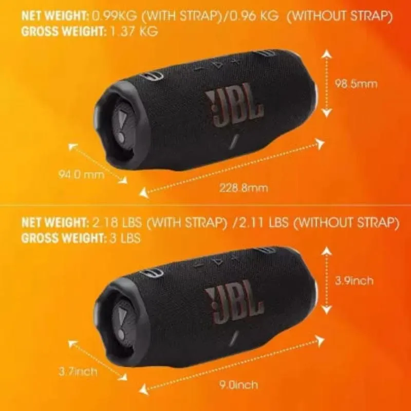 JBL CHARGE6 Portable Outdoor Speaker IP68 Waterproof Stereo Sound with Built-in Power Supply for Camping And Travel