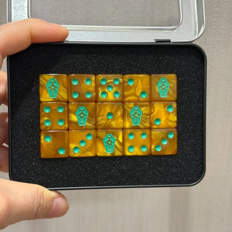 15PCS 16mm/0.63inch D6 Wargaming Dice Set for Tabletop Miniatures Game Damage Tracking Army Faction Themed Dice Tokens