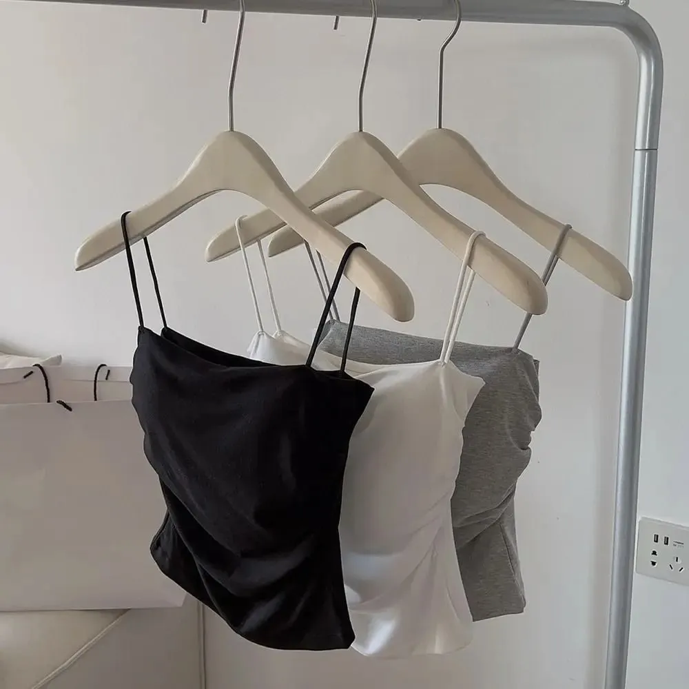 Square Collar Women's Vest with Breast Pads Free Size Beautiful Back Underwear Anti-light Fixed Cup Slim Back Slim Sling Summer