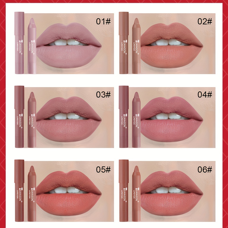 Set Lipstik Misty Matte 12 Warna: Lip Liner & Primer Beludru Seksi Tahan Noda Tahan Lama untuk Riasan Wanita