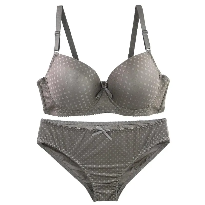 DaiNaFang Women Lace Shaping BCD Cup Bra Set Thin Mold Cup 3 Rows Hook Back Anti Armpit Fat Push Up Lingerie