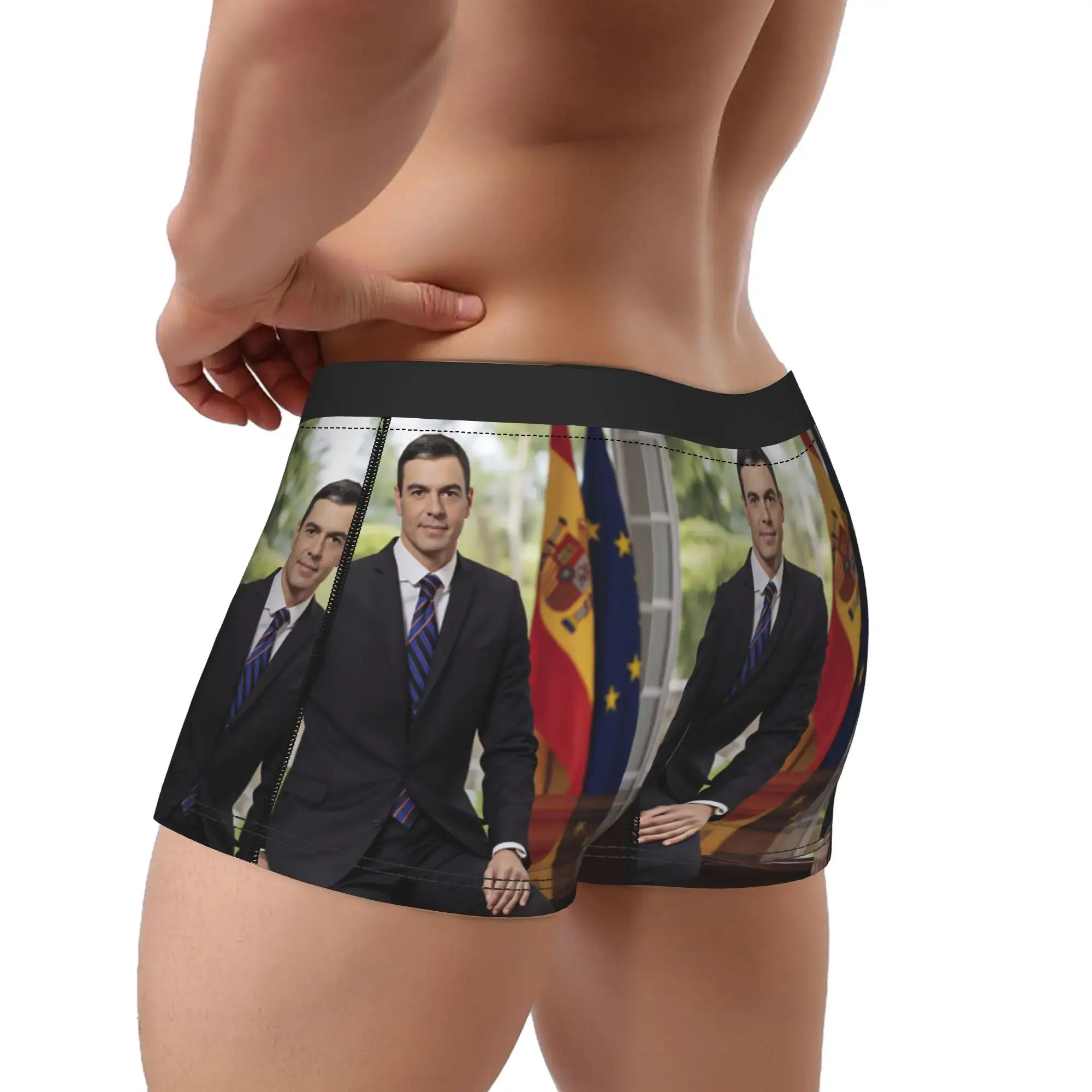 Pedro Sanchez Cueca Impressão Tronco Venda Quente Calcinha Masculina Novidade Boxer Breve Presente de Aniversário