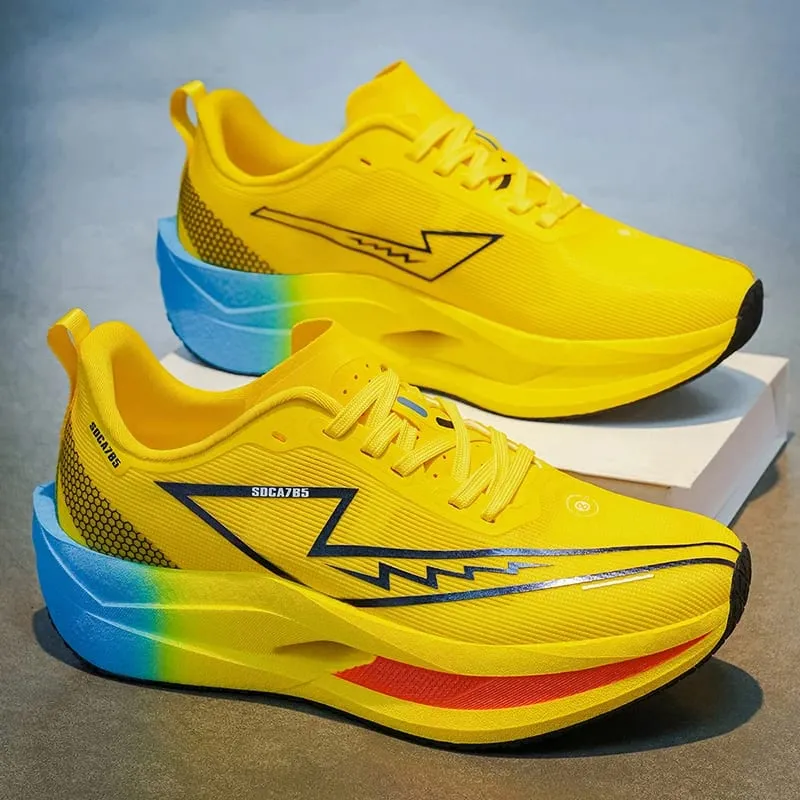 Men Casual Running Shoes Marathon Carbon Plate Outdoor Sports Shoes Breathable Lightweight Women Comfortable Athletic Sneakers