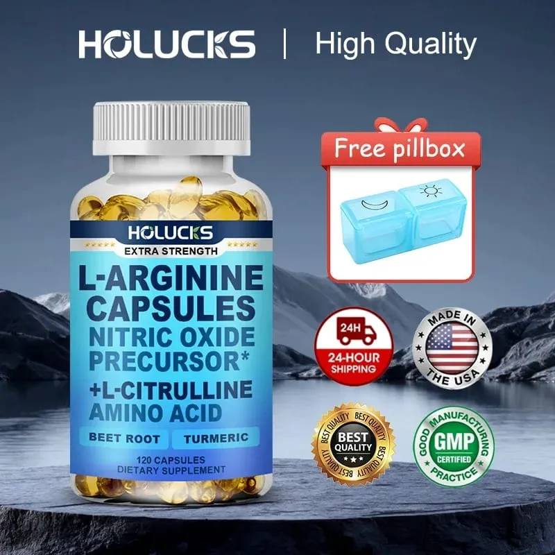 Premium L-Arginine Capsules with L-Citrulline & Turmeric Supports Muscle Pump Recovery & Overall Physical Performance