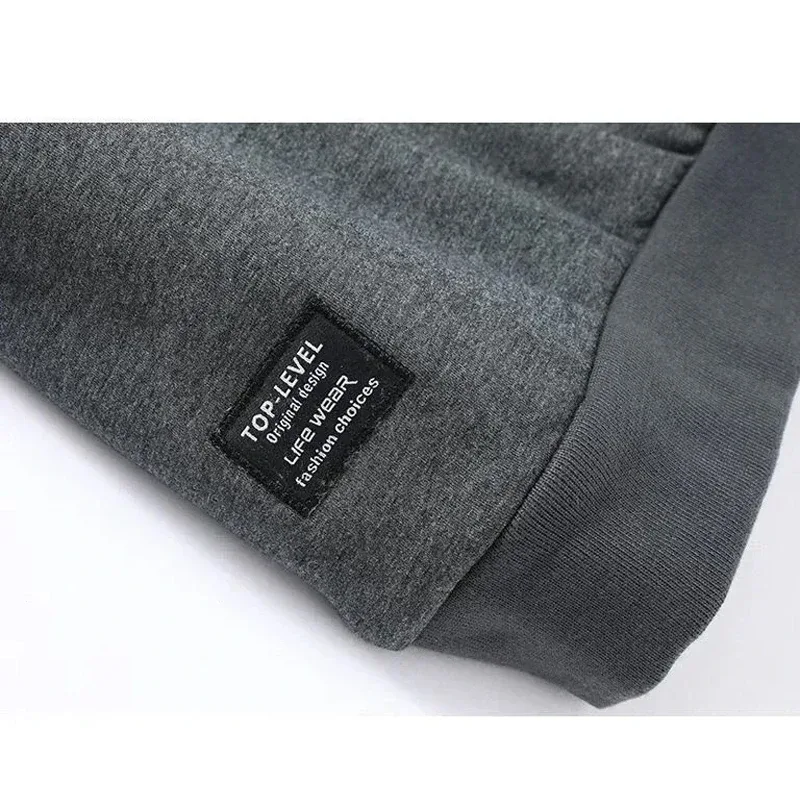 Winter Sweatshirt Men Long Sleeves Men Fleece Lined Warm Sweatshirt Pure Color Quarter Zip Sweatshirt Thicken Plus Size 8XL