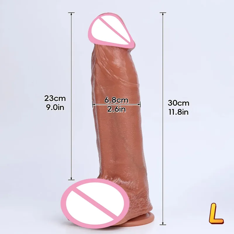 3 Sizes Realistic XXL Thick Penis Soft Silicone Dildo Male Genitals Vaginal Masturbation Suction Cup Dick Woman Anal Sex Toys 18