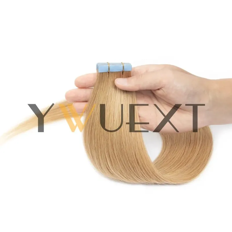 30g Real Human Hair Tape in Extensions 12''-24'' Natural Straight Seamless Tape Hair On Double Sided Tape 20pcs for Women