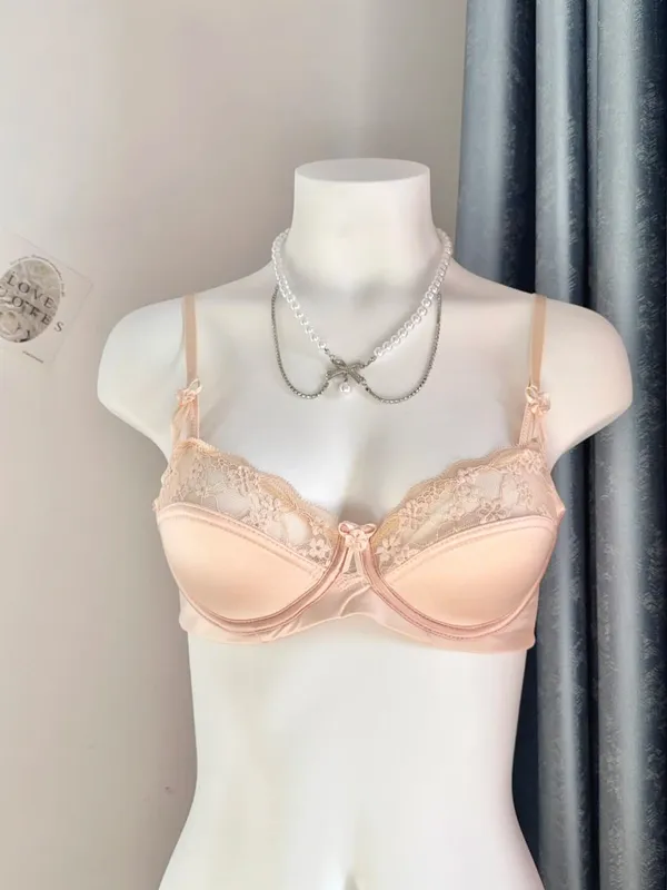 Popular Red Lace Minimizer Bra Set Ladies Half Cup Ultra Thin Big Bust Soft Support Bridal Party Honeymoon Night Out 32-38 Suit