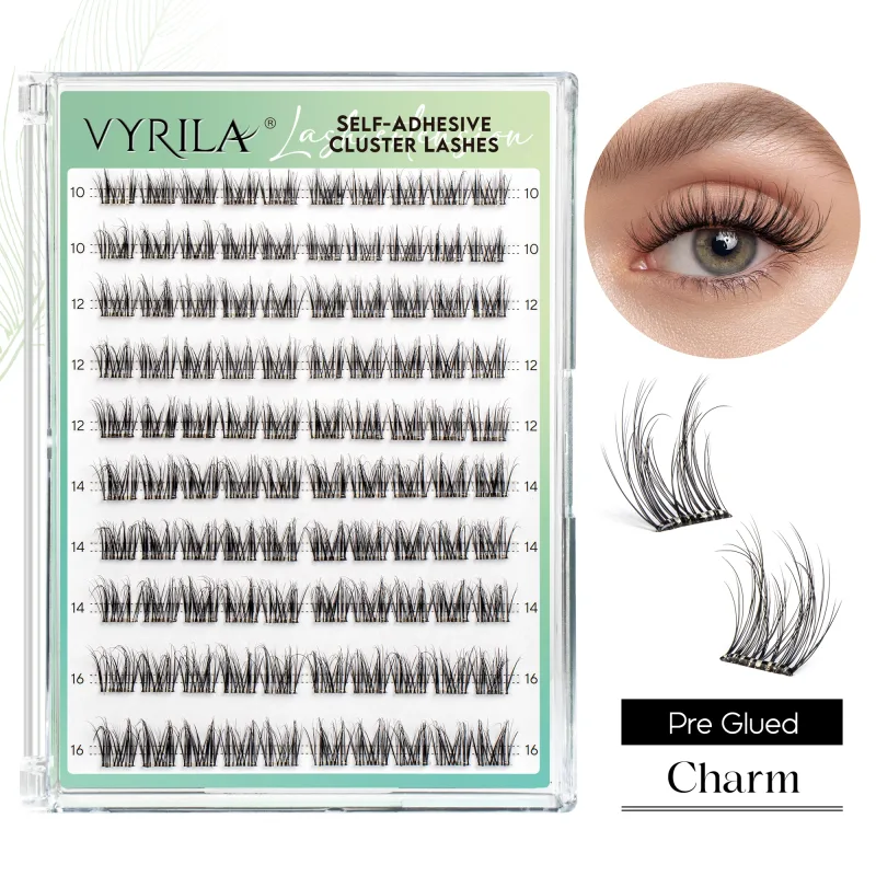 Self Adhesive Eyelashes No Glue Needed Lashes 10‑16mm Pre Glued Cluster Lashes D Curl Soft Natural Press on Lashes