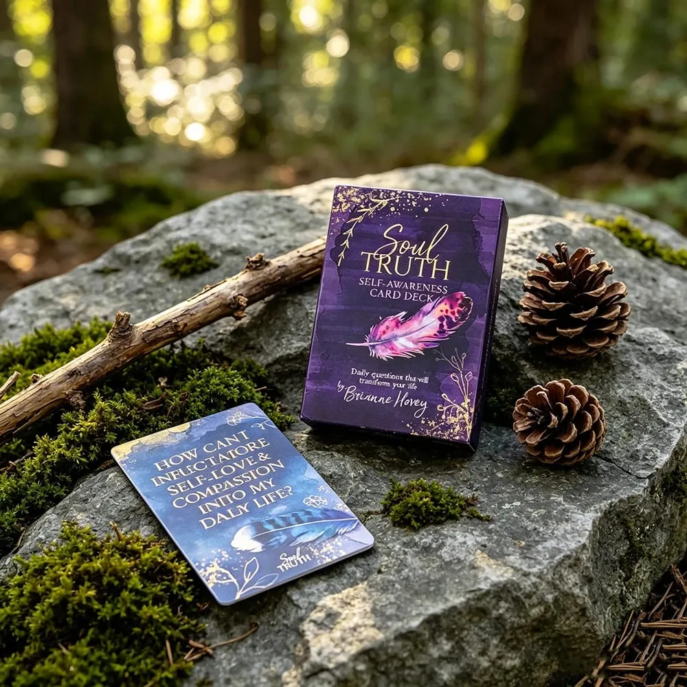 Soul Truth Self-Awareness Oracle Cards Daily Questions Cards for Self Reflection Meditation Spiritual Divination Game Cards