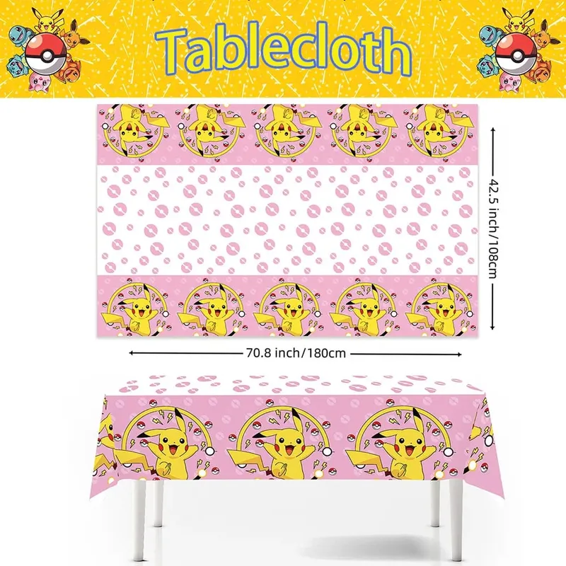 1/10 Chiếc Pokemon Khăn Trải Bàn Trang Trí Sinh Nhật Dùng Một Lần Khăn Trải Bàn Pikachu Tablecover Trẻ Em Quà Tặng Sinh Nhật Cho Bé Tiếp Liệu