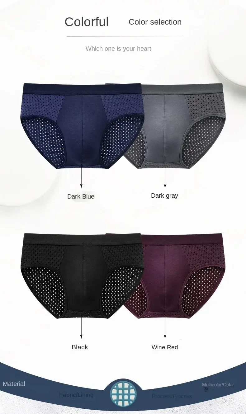 Chắc Chắn Nam Mùa Hè Băng Lụa Quần Lót Boxershorts Quần Đùi Quần Lót Thoáng Khí Sợi Carbon Tre Chống Vi Khuẩn Rỗng Quần Lót