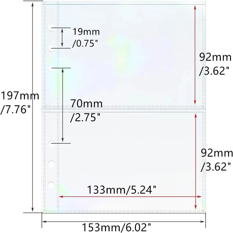 10 Sheets A5 6 Ring Binder Card Sleeves Photocard Holder Pages Trading Card Storage Inserts Card Album Refills Photo Organizer