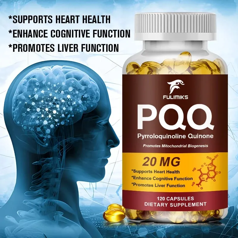 PQQ Capsules 20 mg with Bacopa Monnieri & ALA Supports Mitochondrial Function Stress Management Heart Health & Brain Energy
