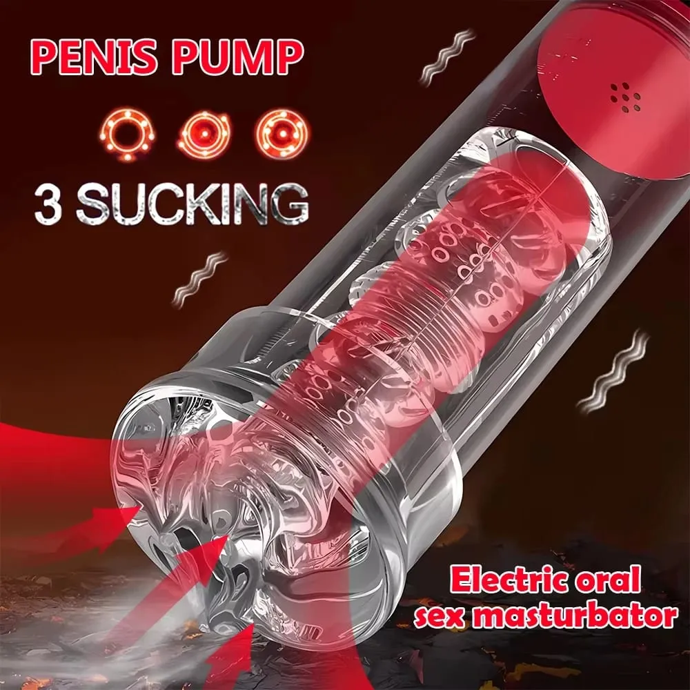 Male Masturbator Penis Pump Male Sex Toys for Men Vacuum Pump Sucking Adult Toys Mens Sex Toys Pocket Pussy Pumps & Enlargers