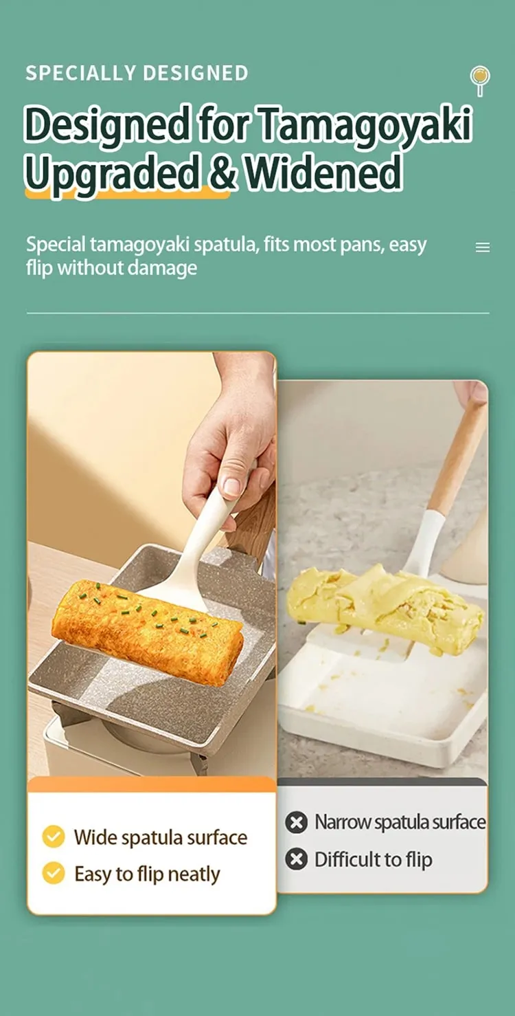 1pc Silicone Spatula Heat Resistant Spatula Household Food Grade Non-stick Kitchen Tool for Cooking Egg Fish Pancake CFQJ001