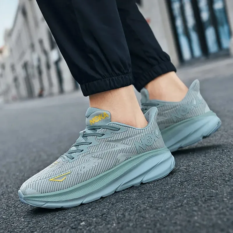 Men's Running Shoes Jogging Breathable Cushioning Trainer Race Outdoor Luxury Shoes Couple Non-Slip Sneakers Mesh Off-road Shoes
