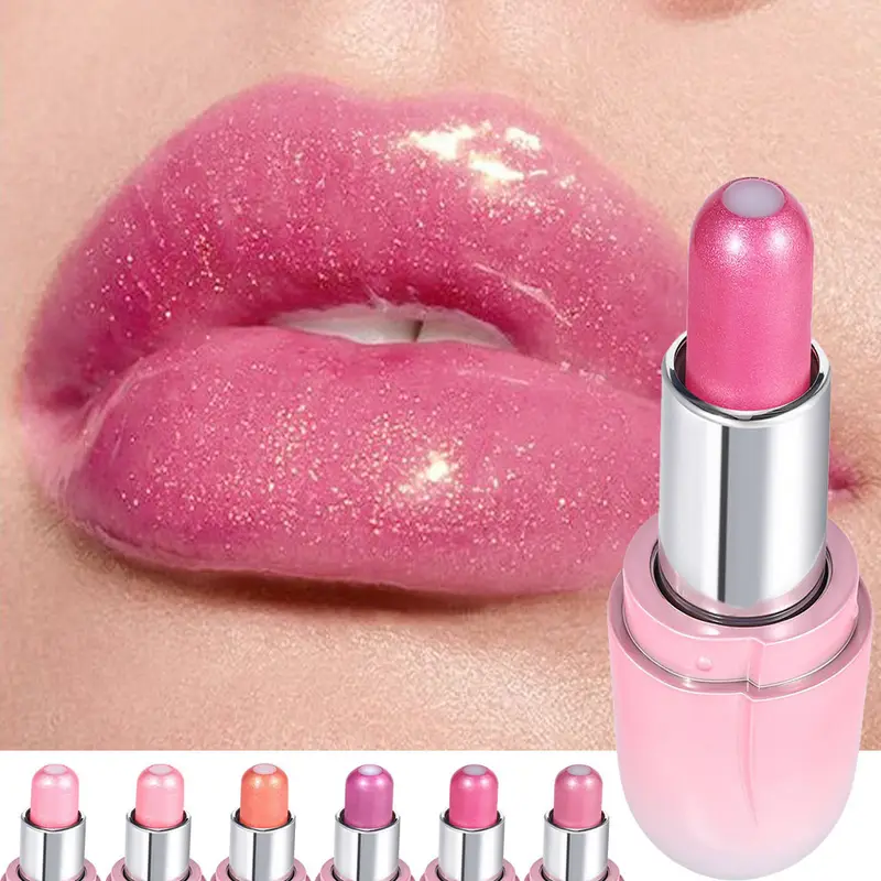 6 Colors Pearlescent Mirror Jelly Lipstick Waterproof Long Lasting Matte Velvet Shiny Sandwich Lip Stick Balm Makeup Cosmetics