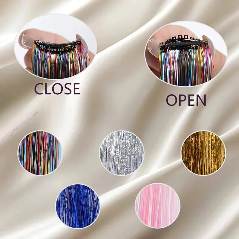24Inch Synthetic 3pcs/set Long Straight Clip in Hair Extensions Highlights Colored Party Multi-Colors Hairpieces for Women Daily