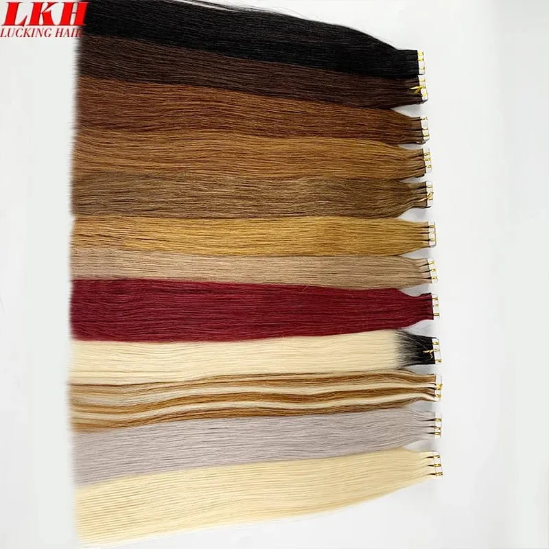 Double Drawn European Wholesale Tape in Extensions Invisible Cuticle Aligned Remy Tape in Hair Extensions 100% Human Hair