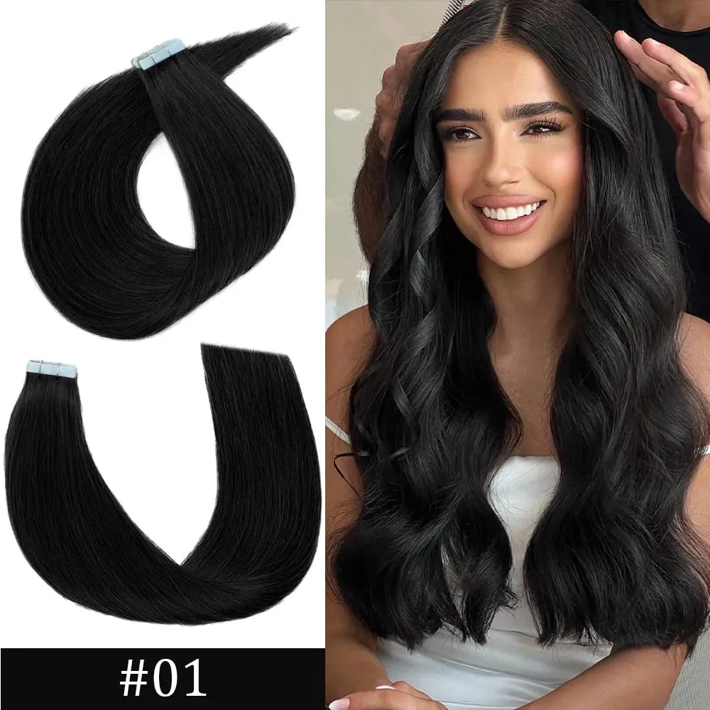 Invisible Remy Straight Tape in Human Hair Extensions 20Pcs Omber Blonde Tape in Human Hair Extensions Skin Weft Natural Hair