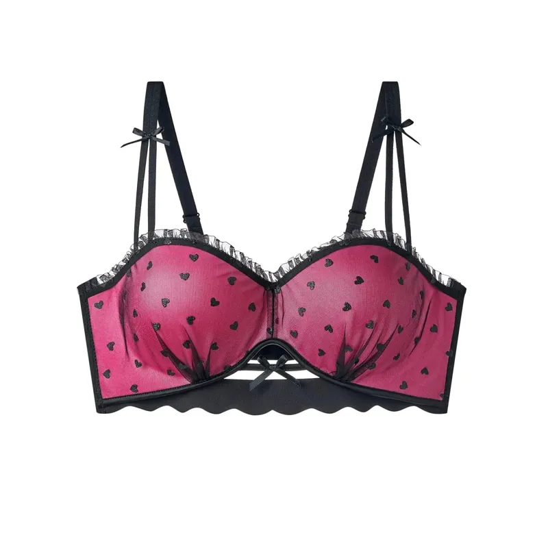 Sutiã push up de renda francesa para busto pequeno, meia xícara anti-sag 2026 novo desejo puro sexy lingerie feminina sutiã 32-38 A-C