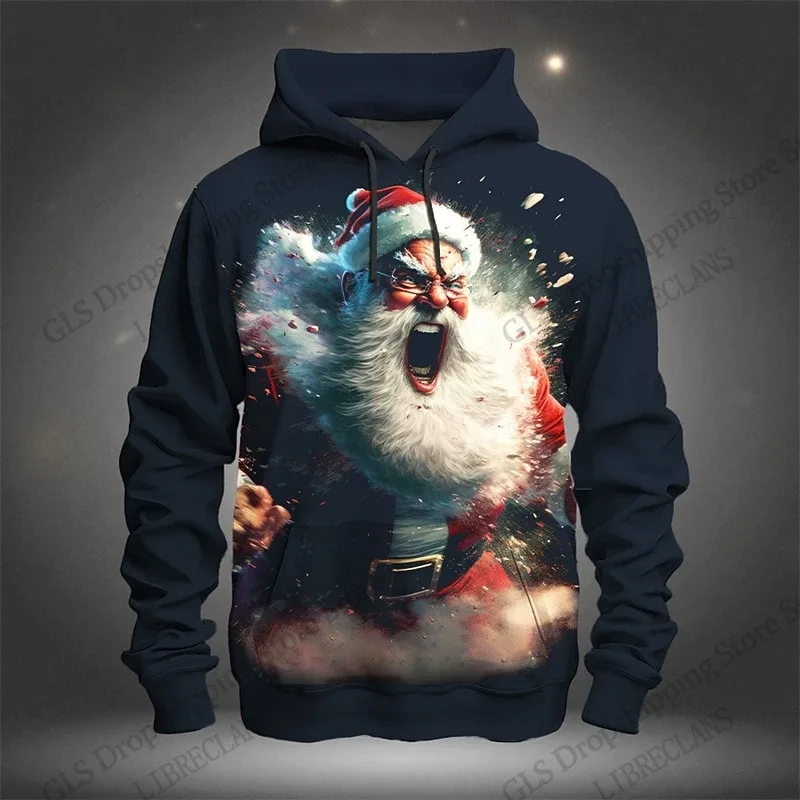 Christmas Mens Santa Claus 3d Print Hoodies Men Women Fashion Vintage Outdoor Hoodie Sweatshit Men Clothing Moletom Masculinos