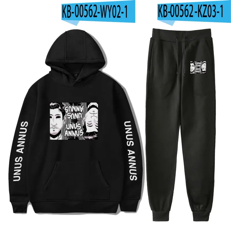 Popular Comfortable Unus Annus Print Sweatshirt Sweatpants Suit Hoodies+ Trousers Suit Boys/Girls 2 Piece Set Clothes